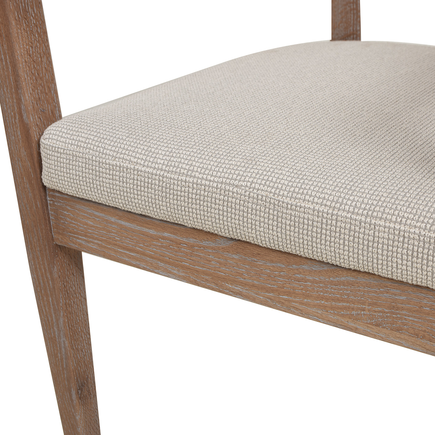 Americana Mid-Century Modern Cane Back Dining Chair, Taupe Beige Textured Weave