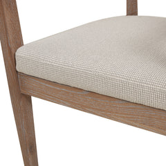 Americana Mid-Century Modern Cane Back Dining Chair, Taupe Beige Textured Weave