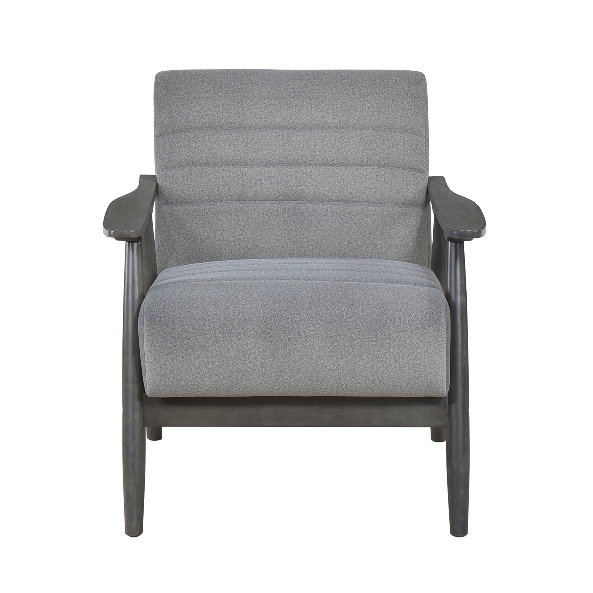 Casual Transitional Accent Chair 1pc Gray Velvet Upholstery Solid Wood Frame Living Room Furniture
