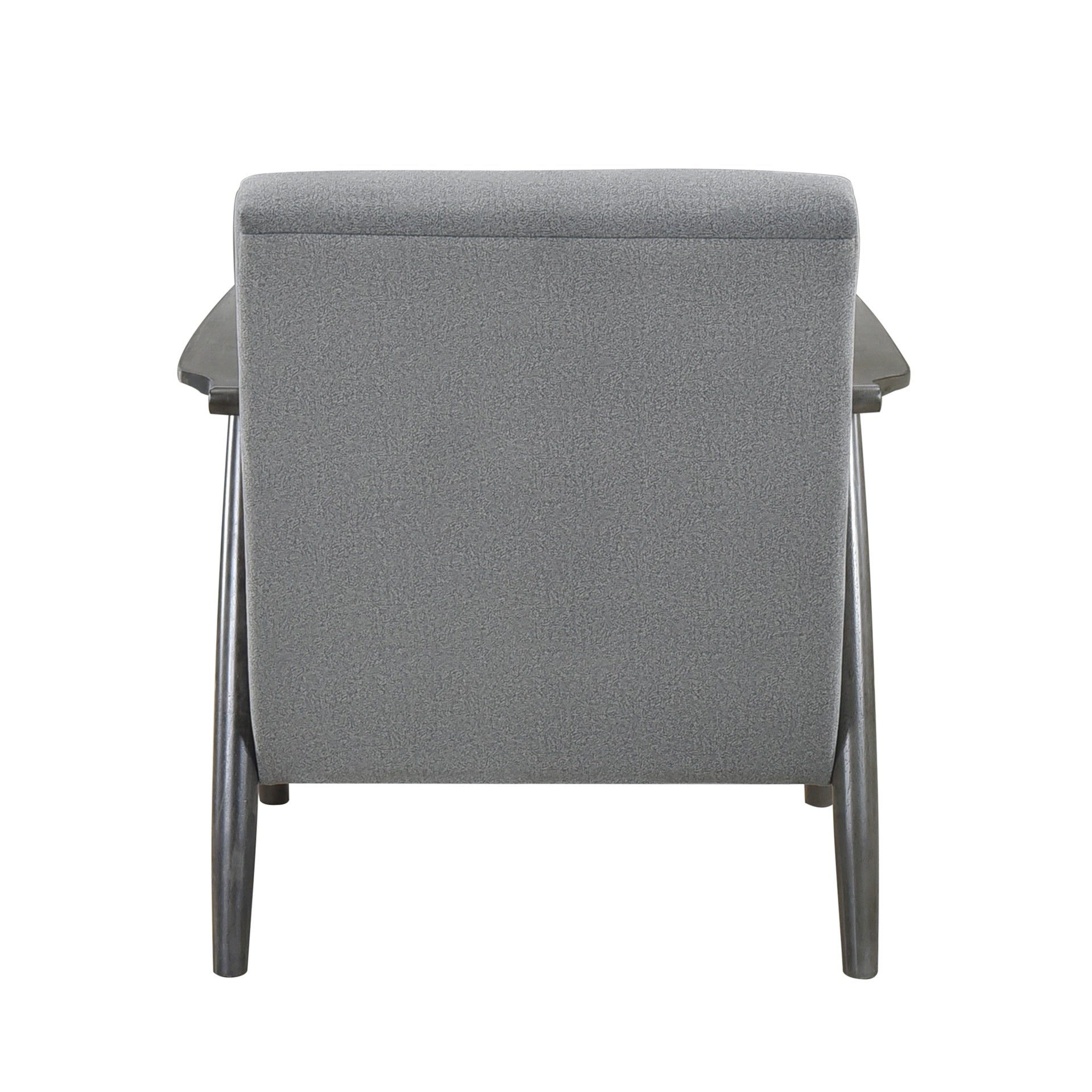 Casual Transitional Accent Chair 1pc Gray Velvet Upholstery Solid Wood Frame Living Room Furniture