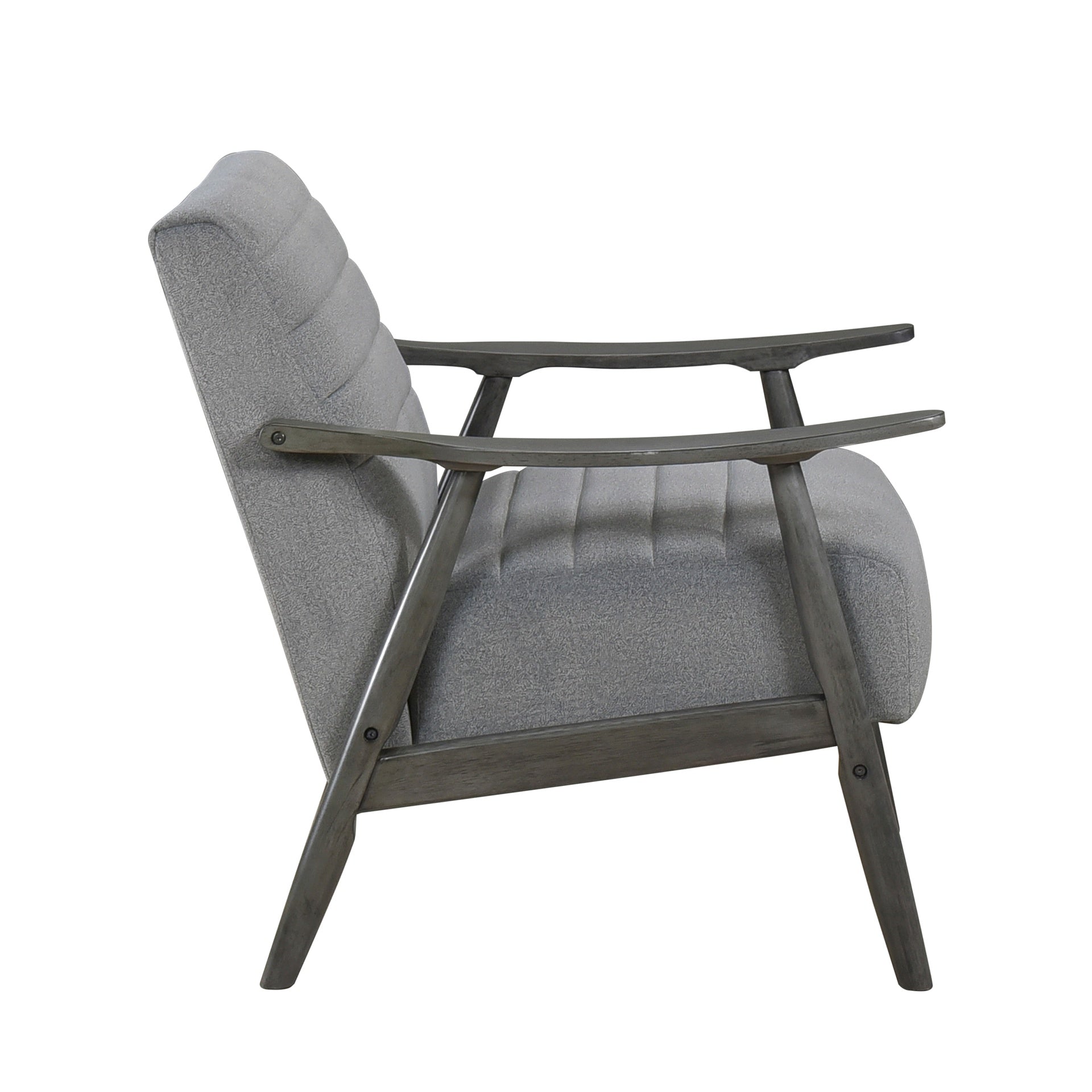 Casual Transitional Accent Chair 1pc Gray Velvet Upholstery Solid Wood Frame Living Room Furniture