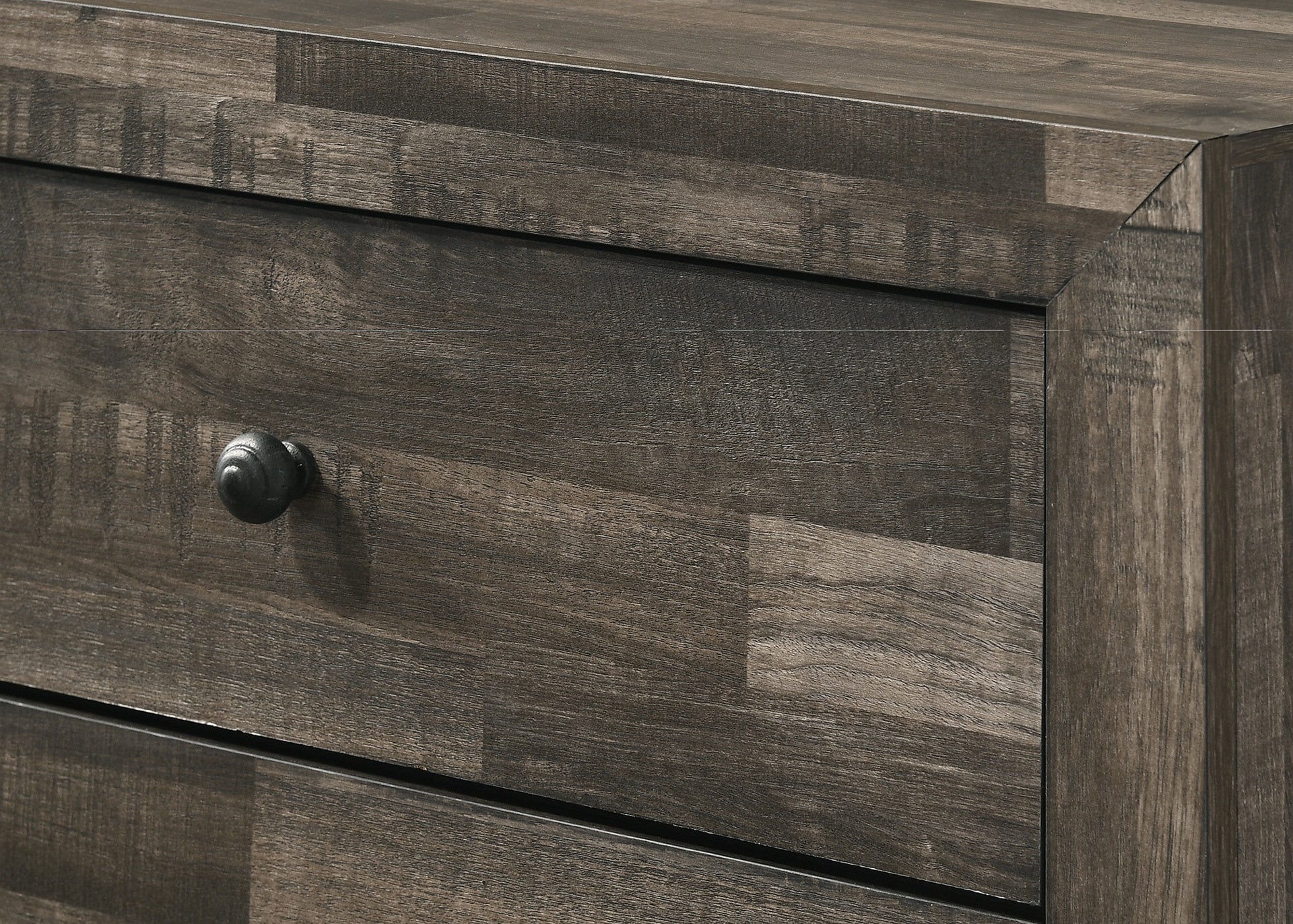 1pc Rustic Four Drawers Storage Tall Chest Brown Gray Finish Wooden Bedroom Furniture