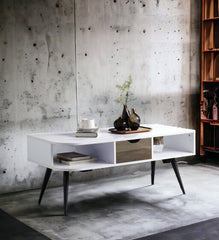 Halima White & Black Finish Coffee Table