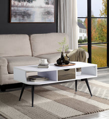 Halima White & Black Finish Coffee Table