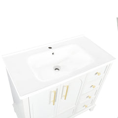 35.6" White Ceramic Basin, Only Ceramic Sink,  Without Cabinet