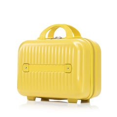 14"/20" 2 pcs/set in ABS Spinner Wheel Luggage, with Combination Lock and Front Opening Design, 14" Cosmetic Case (Yellow)