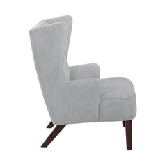 Contemporary Grey Wingback Accent Chair Chenille Upholstery Plywood Frame Living Room Furniture 1pc