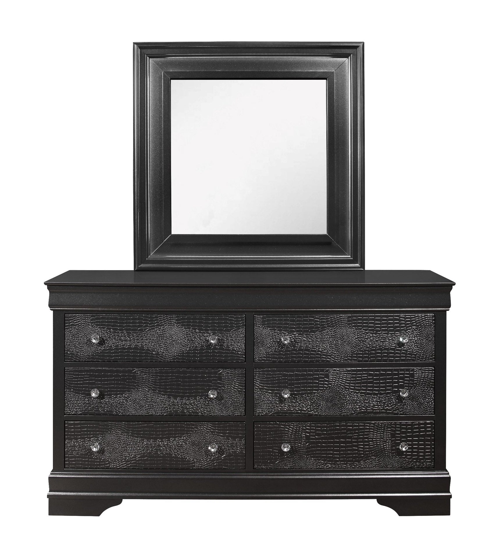 SHAKER CROCODILE METALLIC GREY DRESSER