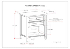 Warm Shaker Solid Wood 24 inch Wide Transitional Nightstand in Light Golden Brown