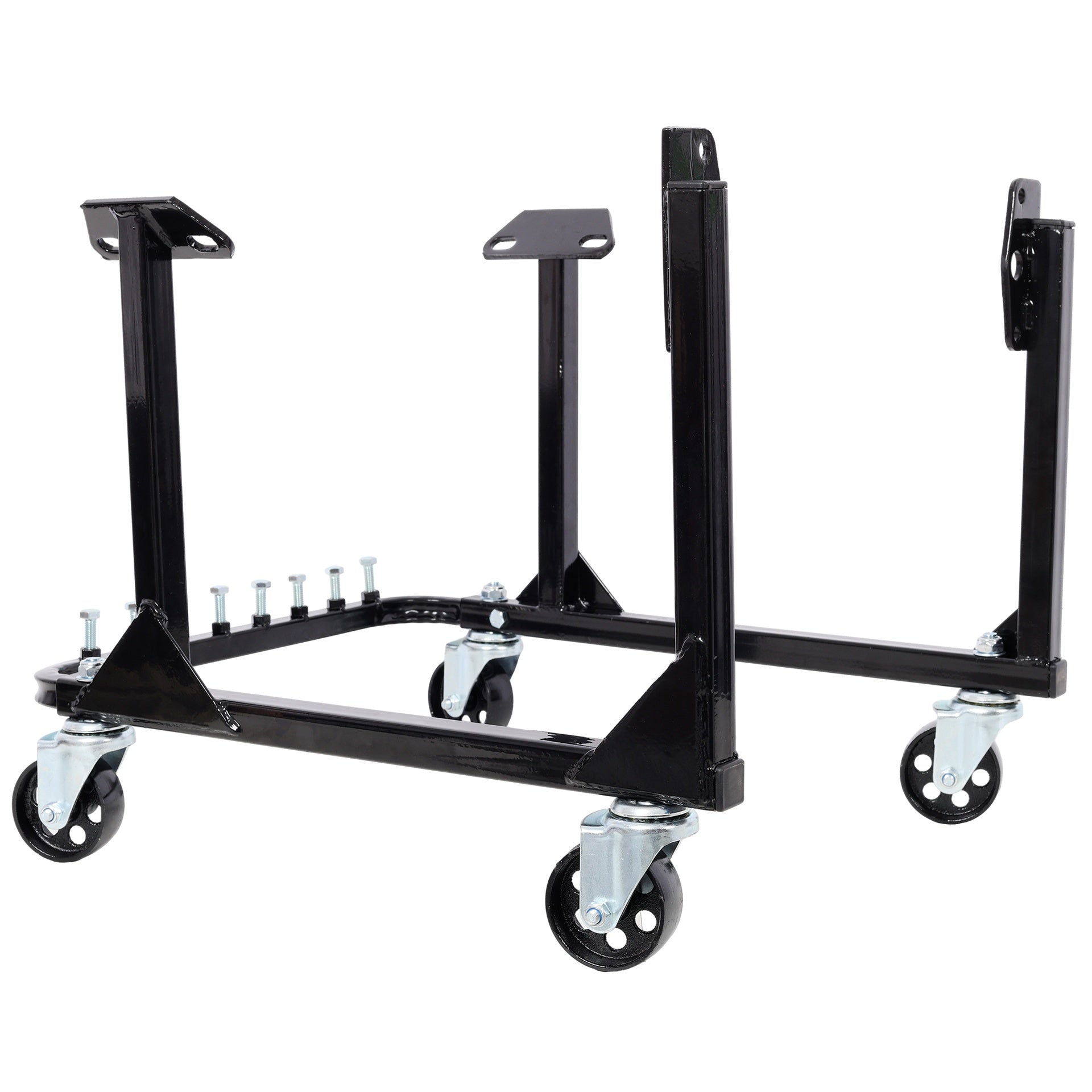 750LBS Engine Cradle with Wheels,Heavy-Duty Steel Motor Holder with 4 Swivel Casters and 4 Hook Positions Easy Assembly
