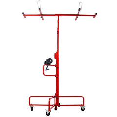 Drywall Lift Panel 13' Lift Drywall Panel Hoist Jack Lifter Jack Rolling Caster Wheel Sheetrock Drywall Lift Construction Tools,150-lb. Capacity, 4ft. x 16ft. Max. Sheet Size,red