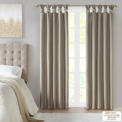 Twist Tab Total Blackout Window Curtain Panel Pewter 50x95" Blackout