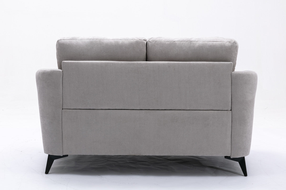 Callie 60" Light Gray Woven Fabric Loveseat