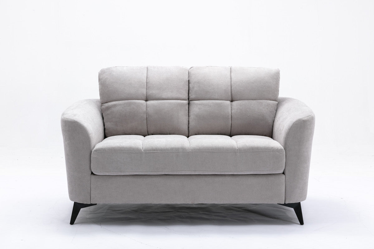 Callie 60" Light Gray Woven Fabric Loveseat