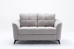Callie 60" Light Gray Woven Fabric Loveseat