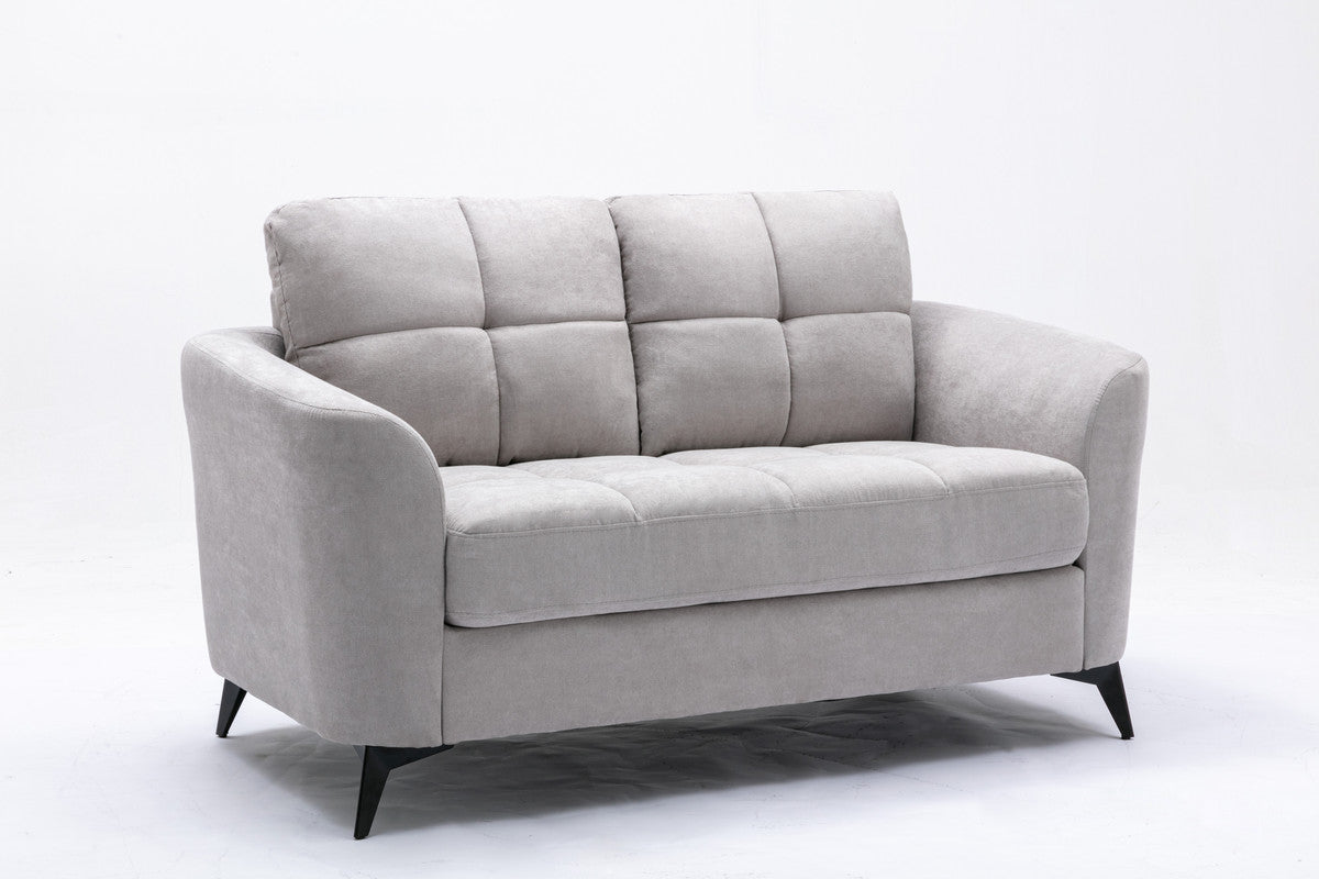 Callie 60" Light Gray Woven Fabric Loveseat