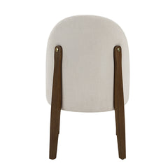 Gamarya White Fabric & Oak Finish Side Chair (Set of 2)