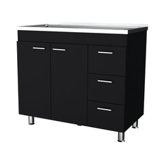 Wenge 2-Door 3-Drawer Kitchen Cabinet