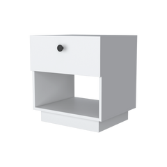 White 1-Drawer Nightstand