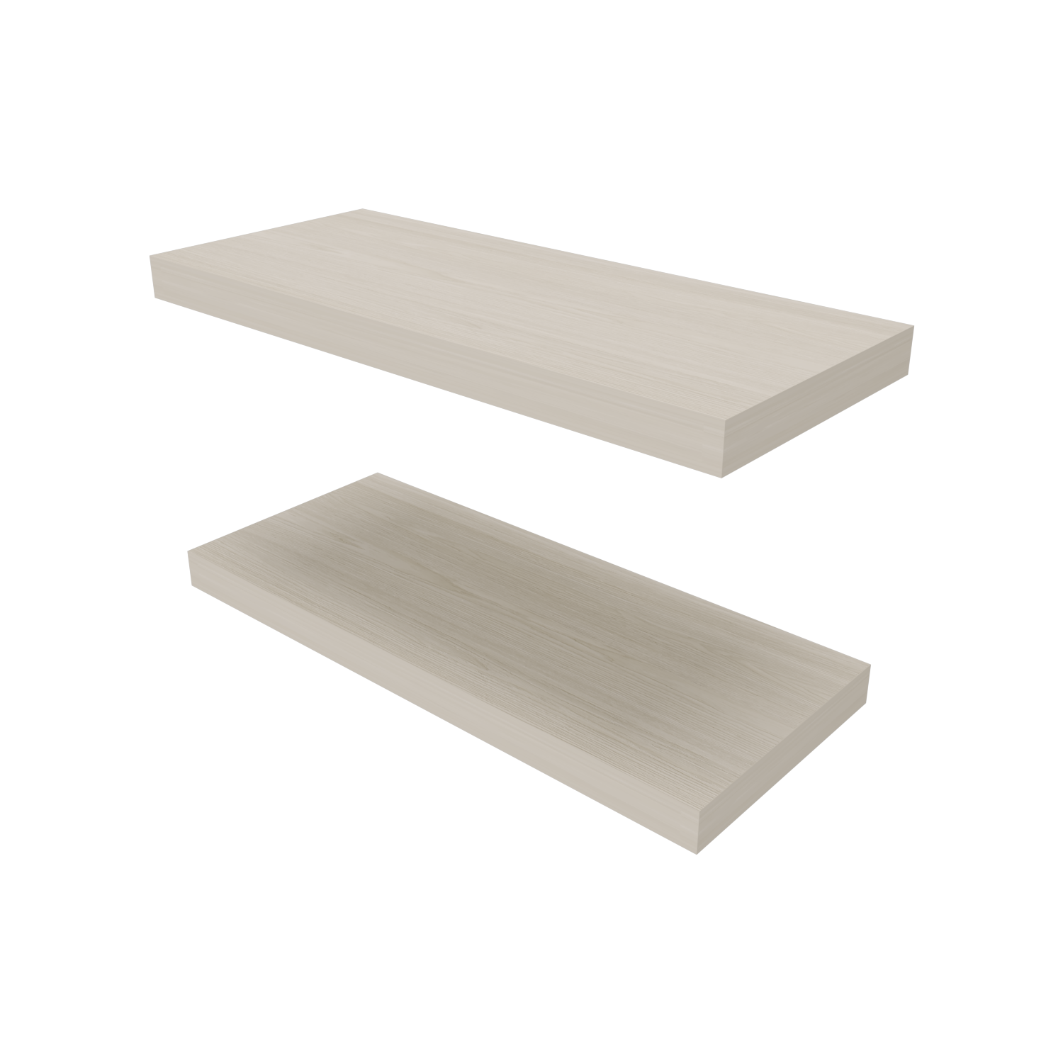 FM FURNITURE Iva Floating shelf in melamine x2 ,White Oak
