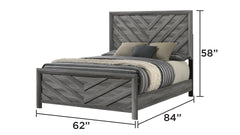 Denver Modern Style Queen Bed Made with Wood in Gray (NJ Inventory)