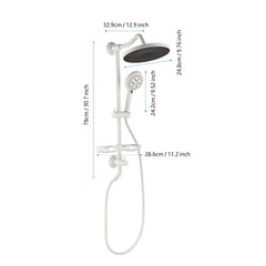 ShowerSpas Shower System, with 10" Rain Showerhead, 4-Function Hand Shower, Adjustable Slide Bar and Soap Dish