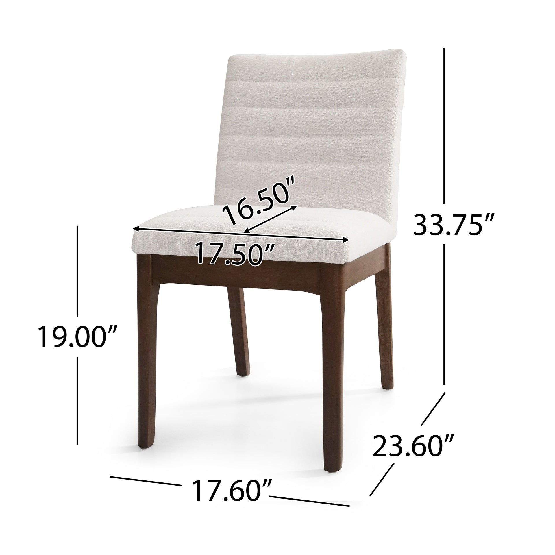Upholstered Dining Chairs With Rubber Legs (Set of 2),Light Beige