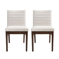 Upholstered Dining Chairs With Rubber Legs (Set of 2),Light Beige