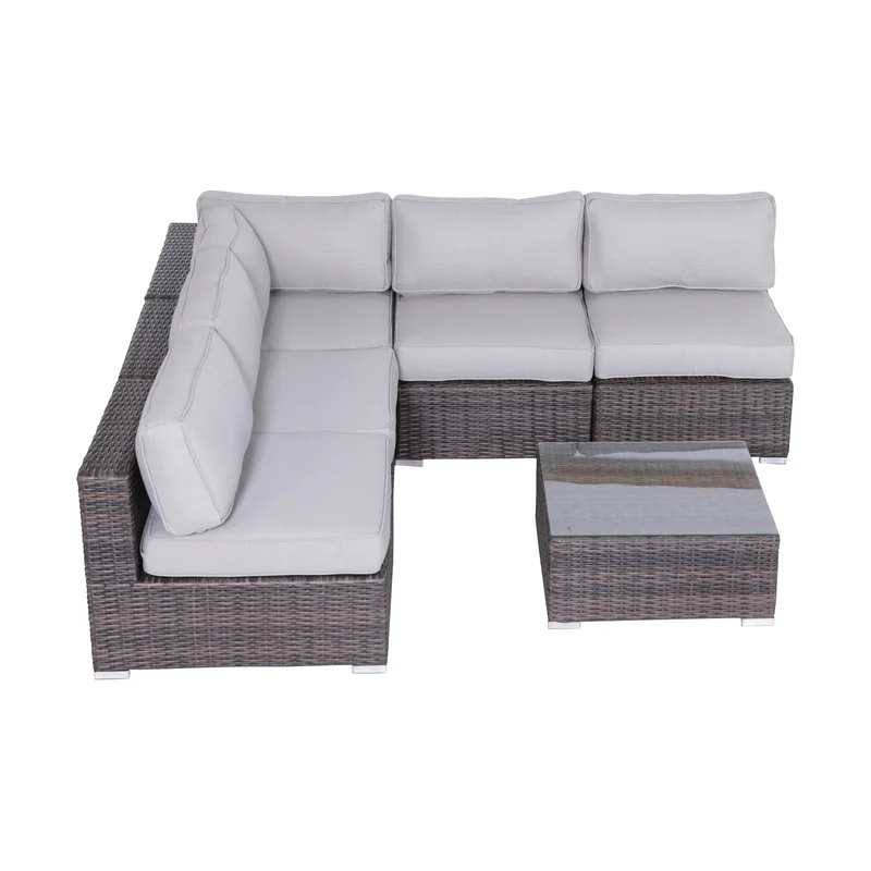 Fully Assembled Wicker 4-Person Seating Set with Cushions