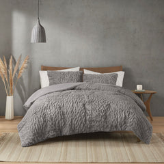 King/Cal King Ruched Fur Down Alternative Comforter Set
