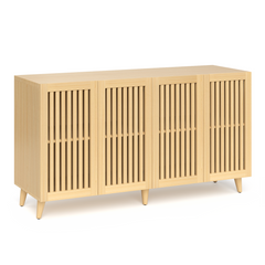 4 Doors Buffet Storage Cabinet, Console Sideboard for Kitchen Dining Room Entryway, Oak