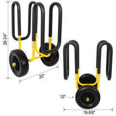 M Shape Suspenz Stand Up Paddle Board & Surfboard Transport Cart With 10in Flat-Free Tires. 150 LBS SUP Carrier Trolley Yelloe Color