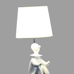 21.25" White Modern Clown Phone Holder Resin Table Lamp
