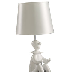 21.25" White Modern Clown Phone Holder Resin Table Lamp