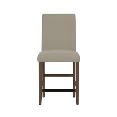 Brown Upholstered Barstools, Set of 2