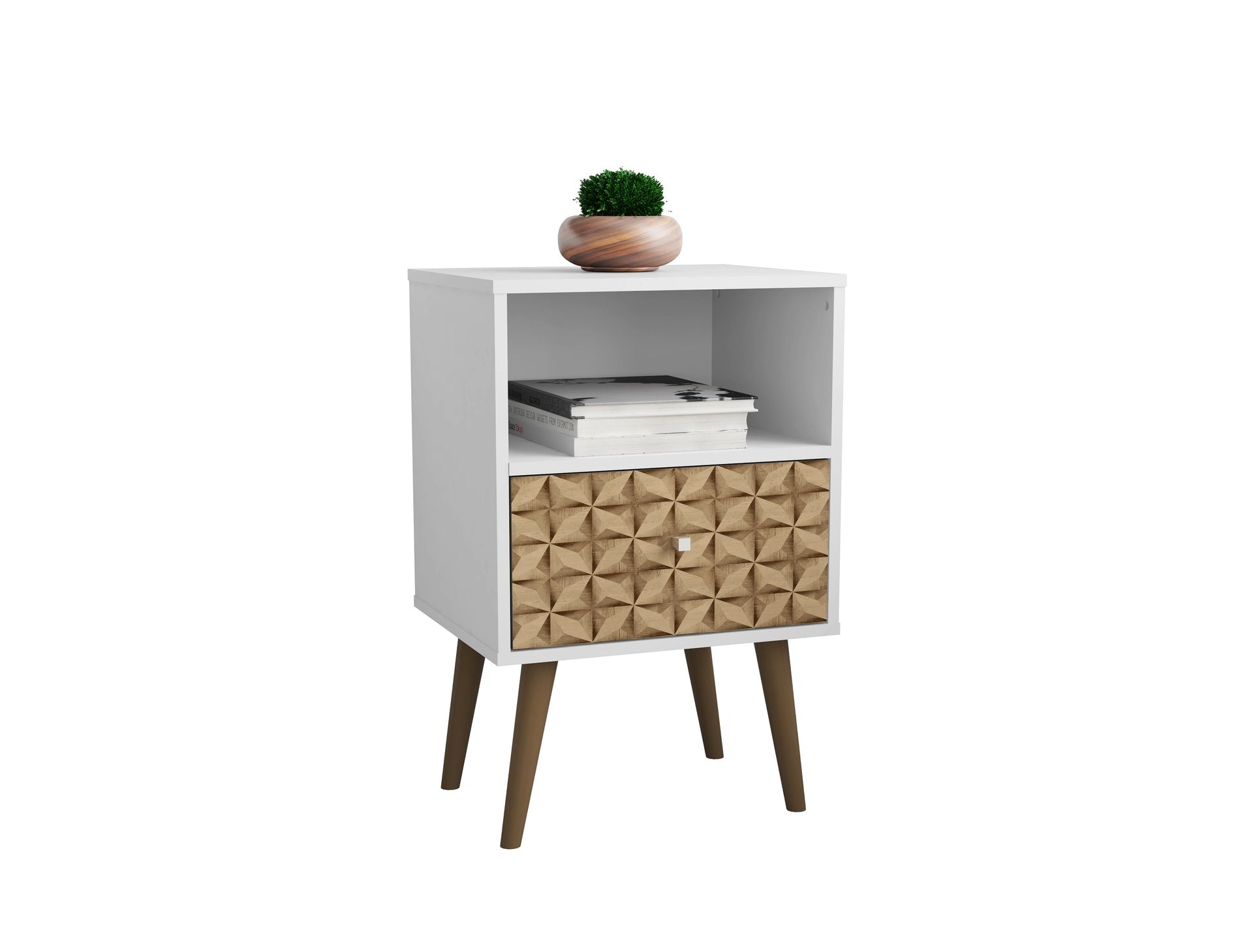 Nightstand in Natural and White