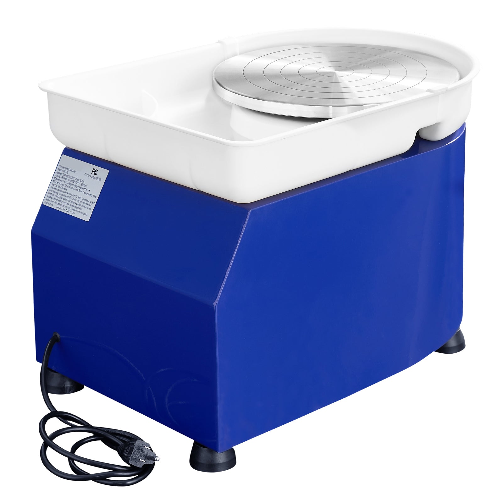 Pottery Wheel for Adults and Beginners, 350W, 11in Clay Wheel Forming Machine, Adjustable 0-300RPM Speed Handle and Pedal Control, ABS Detachable Basin, Accessory Kit for Craft DIY, Blue Updated