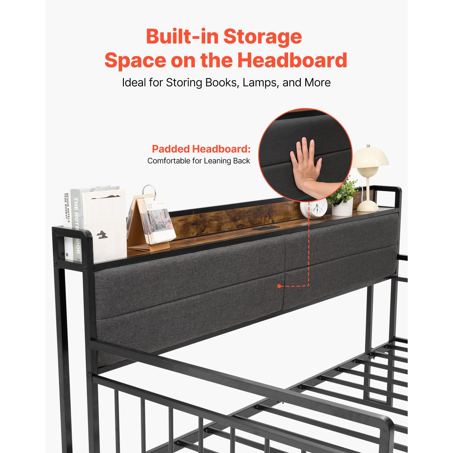 Twin Size Daybed Frame Metal Day Bed with Trundle and Charging Station