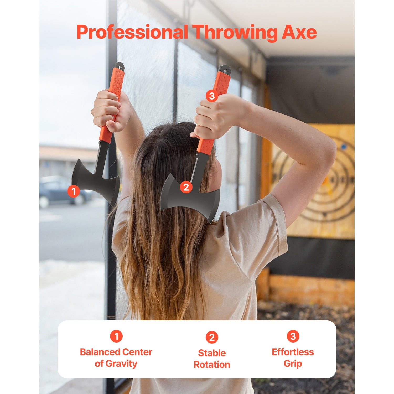 Throwing Axes and Tomahawks 3 Pack 11.9 inch Double Bit Axe Throwing Hatchet Set
