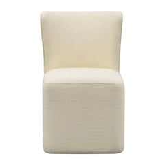 Vela Dining Chair with castors, Cream