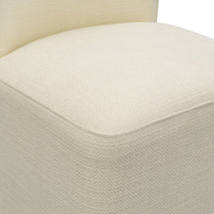 Vela Dining Chair with castors, Cream