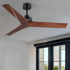 52"  Lowe Profile Black Ceiling Fan without Light