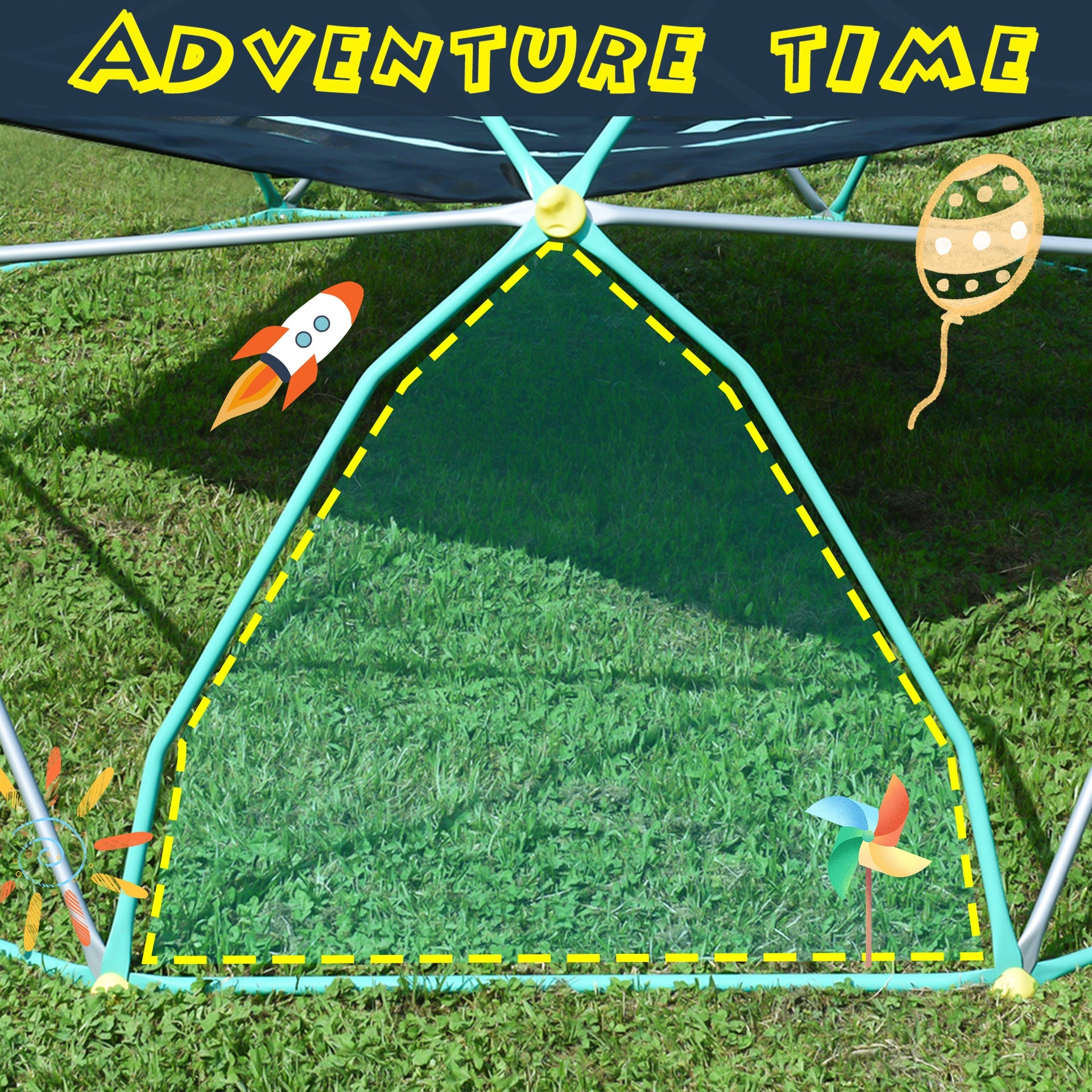 12ft Geometric Dome Climber Play Center, Kids Climbing Dome Tower, Rust & UV Resistant Steel Supporting 1000 LBS