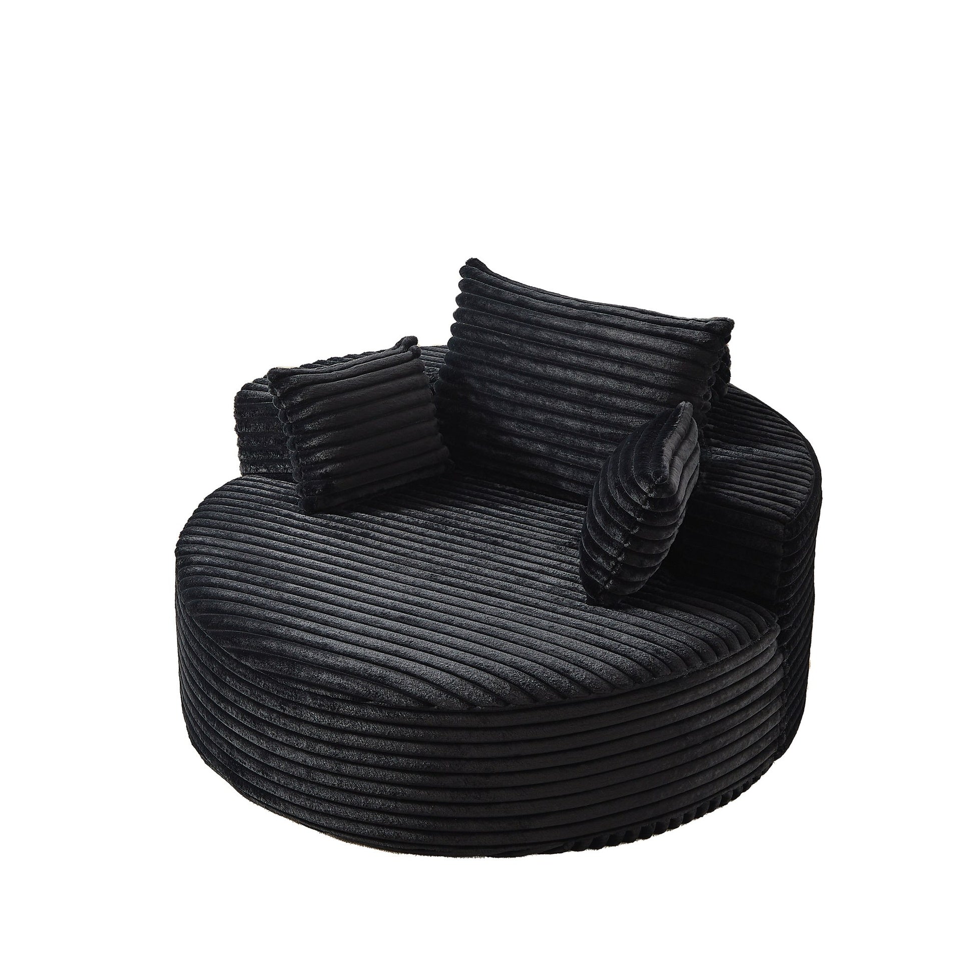55'L Corduroy Sponge single sofa,No Assembly Required,Fluffy Modern Sleeper Chair for Living room, Bedroom, Lounge and Projection Room(Not a swivel chair.)