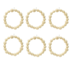 6.7" Cream Ball Wreath, Christmas Tree Ornaments for Holiday Party Decorations, Set of 6