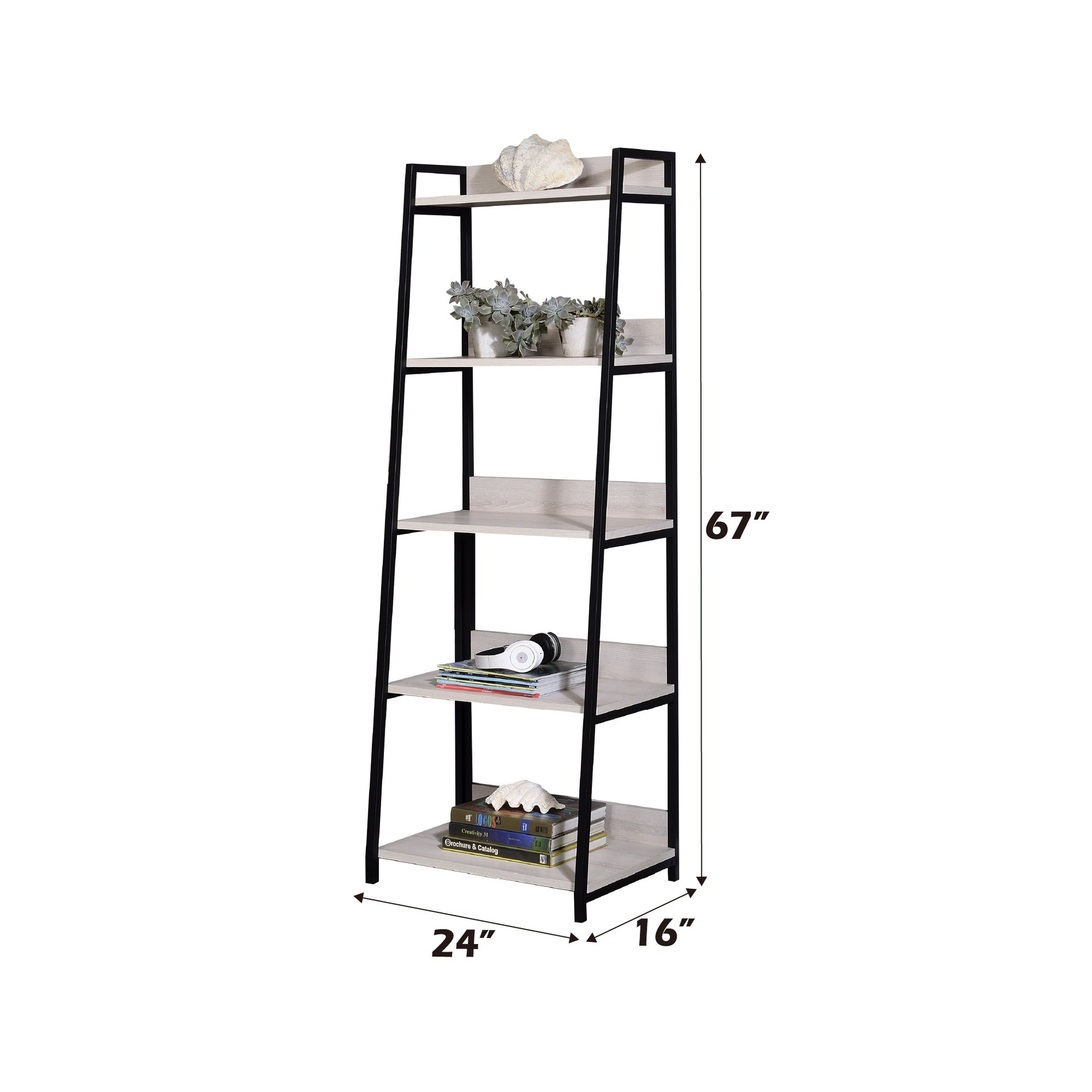 Wendral Natural & Black Finish 24"W Bookshelf