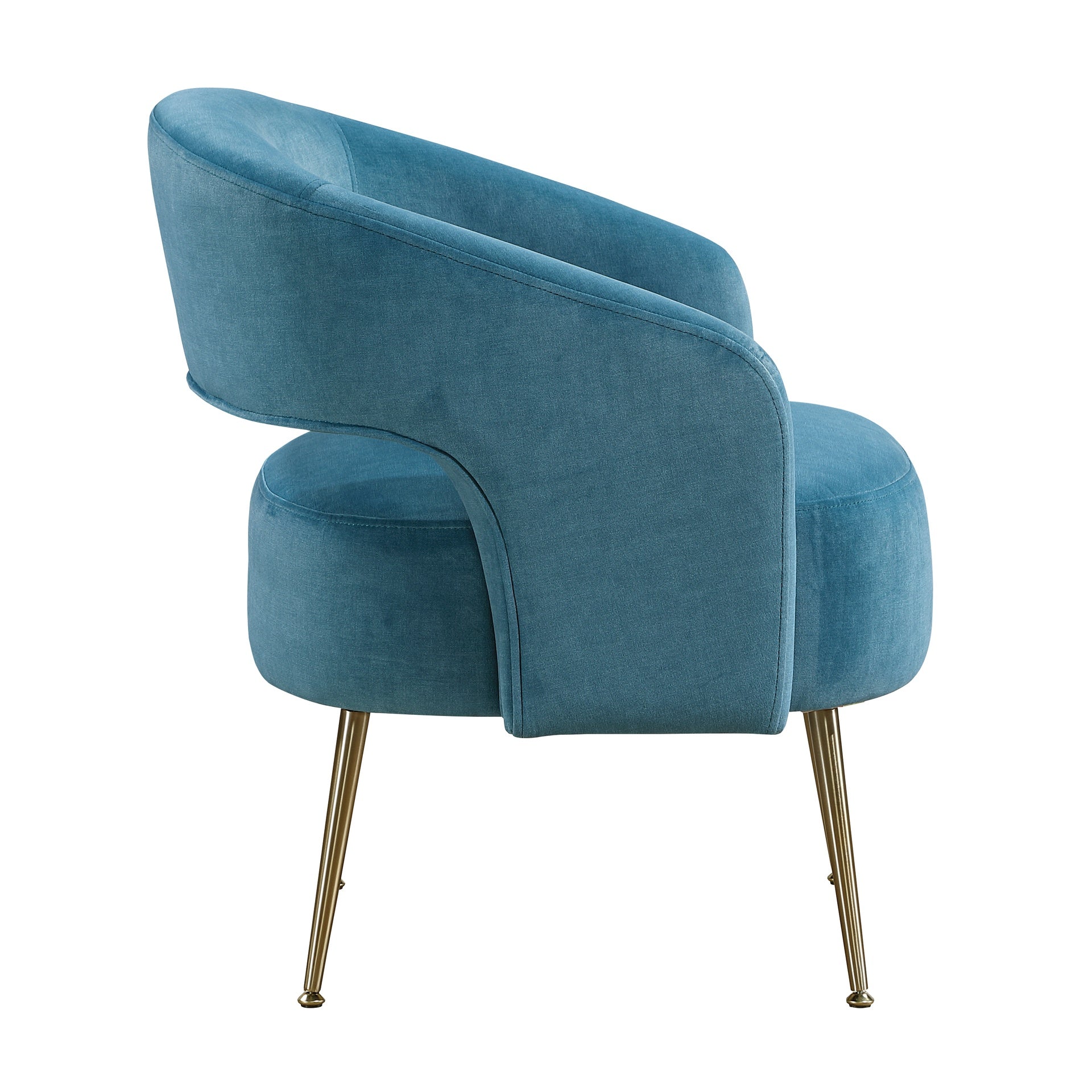 Modern Dark Teal Soft Velvet Accent Chair Plush Foam Comfort Upholstery Gold Finish Legs Luxurious Living Room Furniture 1pc