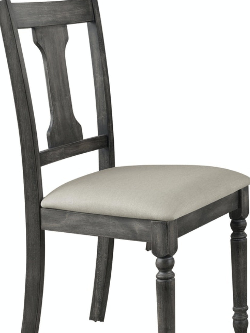 Wallace Tan Linen & Weathered Gray Finish Side Chair (Set of 2)