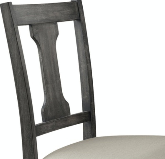 Wallace Tan Linen & Weathered Gray Finish Side Chair (Set of 2)