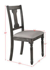 Wallace Tan Linen & Weathered Gray Finish Side Chair (Set of 2)